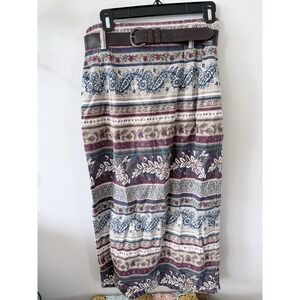 Vntg Vivaldi Jeanswear Womens Size 8 Western Boho Denim Pencil Skirt W/ Belt